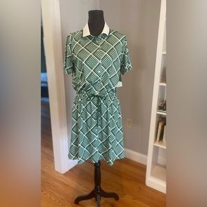 New with tags, Tuckernuck Green/White Golf/Tennis Dress, Size L